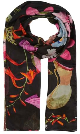 FRAAS Tuch Silk Stole With XL Floral Print Caviar mehrfarbig