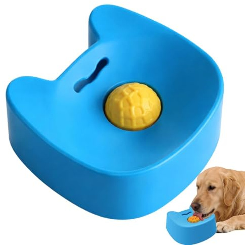 Gamelle Léchage Chien Gamelle Antidérapant en Silicone avec Balle Tournante | Gamelle anti-glouton pour chien pour Maison Extérieur Jardin Camping