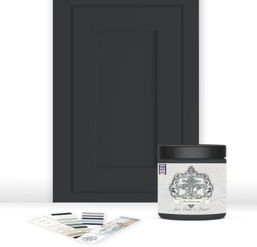 ALL-IN-ONE Paint by Heirloom Traditions, Weathervane (Charcoal), 8oz Sample - Durable cabinet and furniture paint. Built in primer and top coat, no sanding needed. Includes our 30 featured color card.