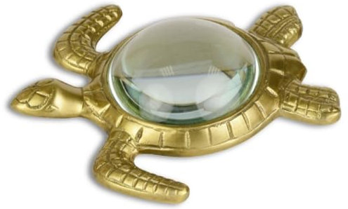 Casa Padrino Lente d'Ingrandimento di Lusso Tartaruga Oro 15,5 x 14,9 cm - Accessori di Lusso
