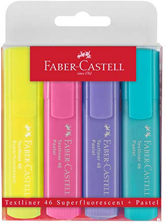Faber-Castell - Textmarker (4er Etui/Pastell, 1 Packung.)