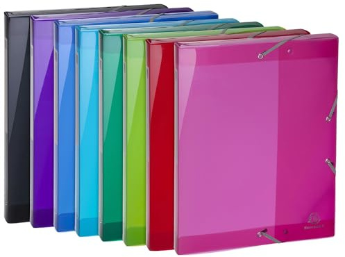 Exacompta Pack 8 Assorted PP Filing Boxes Iderama A4 Spine 2.5cm Organise