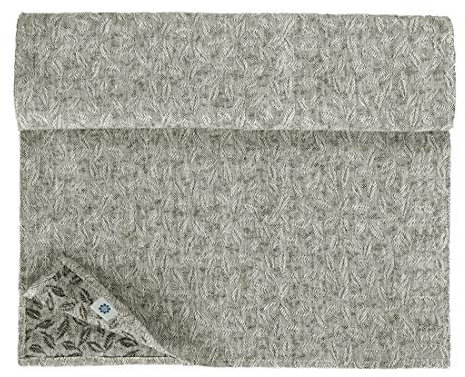 Linen & Cotton Deluxe Jacquard Damast Tischläufer Stoff Tischband Tischdeko Isla - 100% Leinen, Schwarz Weiß Weiss (45 x 270 cm) Läufer Tisch Decken für Home Haus Dekoration Esszimmer Küche Kaffee
