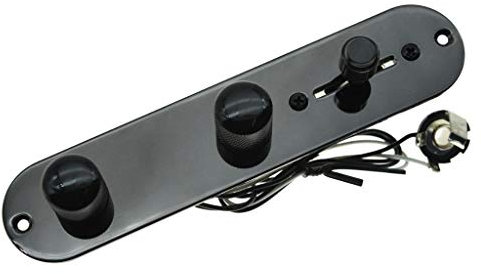KAISH Fully Loaded Control Plate Pre-Wired 3-Way Control Plate with Wiring Harness for Telecaster/Tele Black