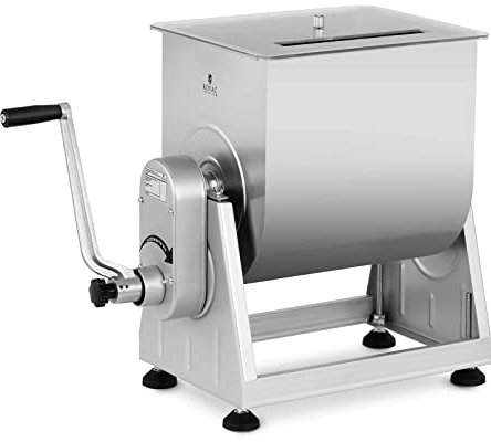 Royal Catering Mélangeur À De Viande Professionnel Mixeur RC-MMA28 (28 l, Manuel, 4 Pales, Couvercle Transparent, Inox, Aluminium)