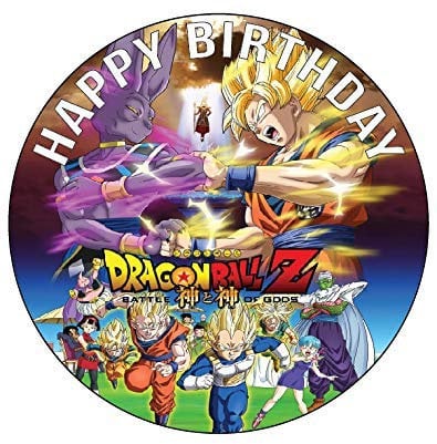 Dragon Ball Z Battle of Gods Themed Edible Icing Image for 7.5 Inch or Larger