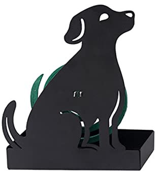 MONTEMAGGI Porte-manteau pour chien, assise en métal, noir, 14 x 5 x 19 cm