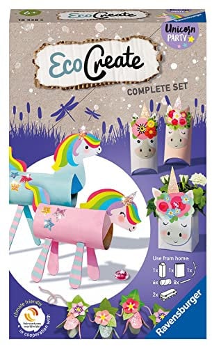 Ravensburger EcoCreate 18438 - Unicorn Party - DIY Bastelset für Kinder ab 6 Jahren