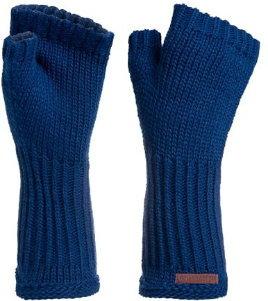 KNIT FACTORY - Cleo Handstulpen - Fingerlose Handschuhe - Gestrickte Handschuhe für Winter - Damen Handstulpen aus Wolle - Hochwertige Qualität - Kings Blue