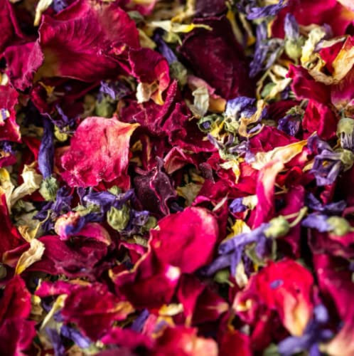 'Winter-Beere' 1 Liter Burgunderrotes Rosen-, lila Malve und cremefarbenes Gänseblümchen-Hochzeitskonfetti Öko biologisch abbaubare natürliche Blütenblätter (414)