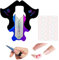 RUIJIE® 100 Pezzi Cartine per Ricostruzione Unghie con 24 Pezzi Gel di Gelatina Nail Art per Ricostruzione Allungamento Sagome per Unghie Cartine Extension Model per UV Gel Nail