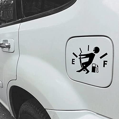 Aufkleber für Auto, Humor, Aufkleber für hohen Benzinverbrauch, Leere Benzinanzeige, für Autos, LKWs, Motorräder und SUVs (Schwarz)