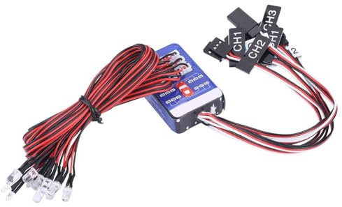 HERCHR RC Lichter, 12 LED Beleuchtungssystem Kit RC Blinklicht Blinklicht System Simulation Blinklichter RC Auto LED Beleuchtungsset Für 1/10 1/8 RC Auto/LKW/Crawler