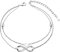 LINSTER Bracelet de cheville infini pour femme en argent sterling 925 réglable pied coeur symbole d'amour sans fin couches cheville bracelet plage bijoux cadeaux pour femme
