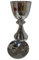 CÁLIZ LATÓN 22CM LABRADO CATEDRAL PLATEADO CON PATENA CHA118