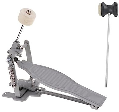 Perfeclan Pédale de Grosse Caisse à chaîne Unique, pédales de Grosse Caisse avec Batteur de Grosse Caisse, pièces de Rechange pour pédale de Grosse Caisse à, Argent