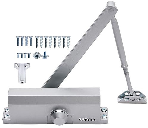 Sophia Ferme-porte commercial léger réglable DK700 charnière de ferme-porte automatique – Système de ferme-porte automatique hydraulique de grade 2 pour maison et propriété commerciale légère (taille