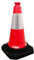 Berry 50CM Traffic Cone | High Visibility Safety Cone with Black Base | 20Inch PE Portable Road Cone for Street, Driveway & Parking Safety | Wind Resistant Reflective Traffic Cone (Set of 1)