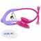 MDF Acoustica leichtes Stethoskop für Ärzte, Krankenschwestern, Studenten, Heimgesundheit, Erwachsene, Doppelkopf, pastellvioletter Schlauch, Bruststück-Headset aus rosa Legierung, MDF747XPPA07