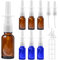 Furuising Lot de 6 Vaporisateurs Nasaux Vides, 20ml Réutilisable Spray Nasal Vides, Brun Vaporisateur en Verre avec Couverture pour le Sérum Physiologique les Huiles Essentielles