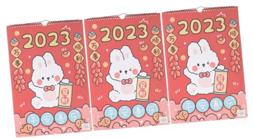 MAGICLULU 3 Stück 2023 2023 Jahr Des Hasen-kalenders Kleiner Tischkalender Monatlicher Tischkalender 2022 Stehpult Wochenkalender 2023 Geschenk Arbeit Schreibtischkalender Wandgemälde Papier