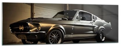Moderne Impression sur Verre 160x50cm Image Tableau en Verre Decoration Murale Voiture De Sport Rétro Classique Grand XXL Tableaux Decoratifs Muraux Chambre Panoramique Deco Salon Art GAB160x50-5779