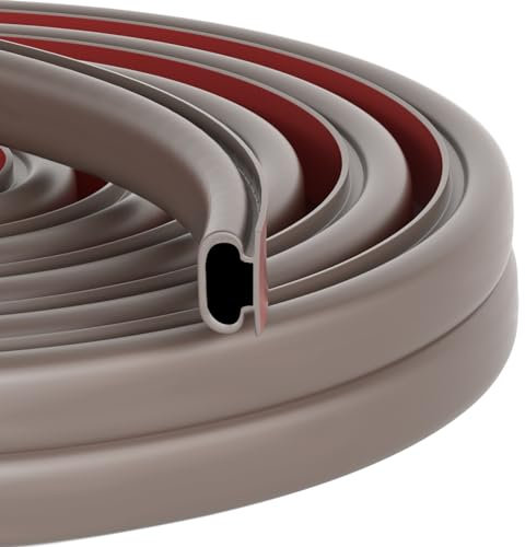 Joint Porte Fenetre Isolation et Phonique, Forme D Caoutchouc Joint de Porte, Autocollante Bande D'étanchéité Anti Froid Isolant Thermique, pour Joint porte entree, Fenetre (Marron, 7M)