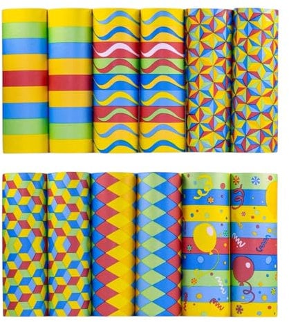 ARKRAFT Luftschlangen aus FSC-zertifiziertem Papier, Packung mit 24 Rotoren, für Karneval, Geburtstag (P24 Mix)