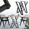 ML-Design Lot de 2 Pieds de Table L50xH71 cm, Forme de X, Noir, en Acier Peint par Poudrage, Design Industriel, Piètement de Meuble DIY, Patins de Table à Manger Banc Bureau