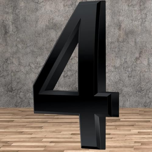 Sinxioer hausnummer schwarz,Hausnummer zum Kleben Wetterfest,3D kunststoff zahlen,Never rust hausnummernschild,Hausnummer anthrazit,Sieht gut aus und ist auch gut lesbar Hält.(4)