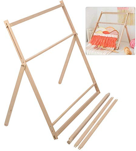 Webrahmen Groß FüR Erwachsene,Webstuhl Aus Holz Verstellbare Halterung,Holz Webrahmen Set,Geeignet füR AnfäNger Zum Herstellen Von Wollschals Oder Strickdekorationen(89 X 88 X 3cm)