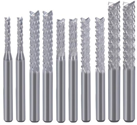 10 stücke 3.175/4/6/8mm Hartmetall PCB Fräser CNC Gravur Bits Mais Ende Mühle 0,4-6/8mm Fräsen Werkzeuge for Leiterplatte(4x4x28x50L)