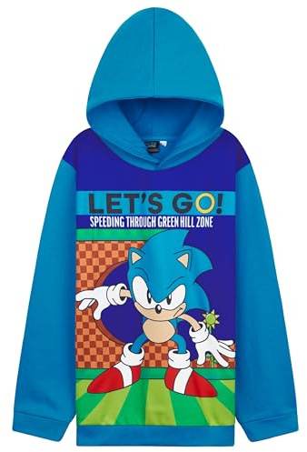 Get Trend Sonic The Hedgehog Sudadera con Capucha para Niño y Adolescente, Sudadera Suave y Cómoda, Shadow Knuckles Tails Regalos Niños