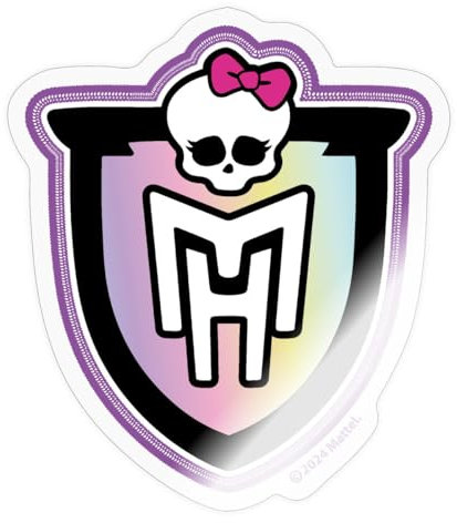 Spreadshirt Monster High™ Logo Mit Totenkopf Sticker, max. 10 x 10 cm, 10 x 10 cm, Transparent glänzend