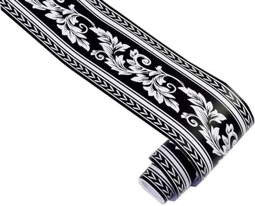 Aartner 10 m x 12 cm de frise murale autocollante, bordure de papier peint en PVC résistant à l'eau, frise murale autocollante, bordure décorative pour carrelage, autocollant pour placard de cuisine