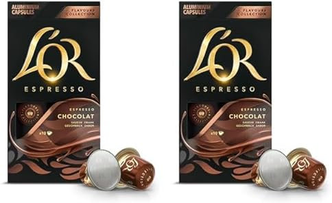 L'OR Espresso Café Cápsulas Chocolate - 10 Cápsulas Compatibles Nespresso (Paquete de 2)