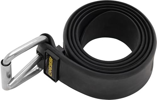 CRESSI Marseillaise Ultra Belt Black 4mm Ceinture en Caoutchouc Pur de Type Marseille pour la Plongée et l'Apnée Unisex-Adult, Noir, Unique