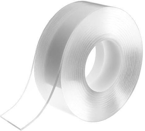 QWORK® Cinta Doble Cara Extrafuerte Transparente 3 metros x 30mm x 2mm, Adhesivo Nanotecnológico para Todo Tipo de Superficies, Ideal para Decoración y Reparación