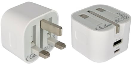 USB Plug, Fast Charge UK 20W, Multi Dual Port USB Type C PD Power Adaptor, Foldable, Wall Charger Block For iPhone 15 14 13 12 11 Pro Max XR XS, iPad, Samsung Galaxy, Nokia, Motorola, Huawei, Experia