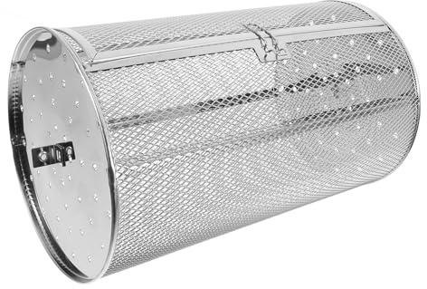 Abaodam Electric Roaster Cage for Bbq Stainless Steel Rotating Grill Basket for Nuts Vegetables and Meats for Camping and Outdoor Cooking