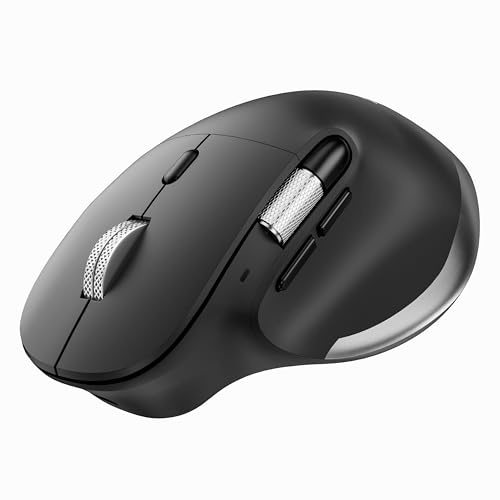Acer Mouse wireless ergonomico con scorrimento laterale 4800 DPI | Doppia Modalità Bluetooth 5.2 & 2.4GHz, 8 Pulsanti, Collega 3 Dispositivi, Mouse Ricaricabili per PC, desktop