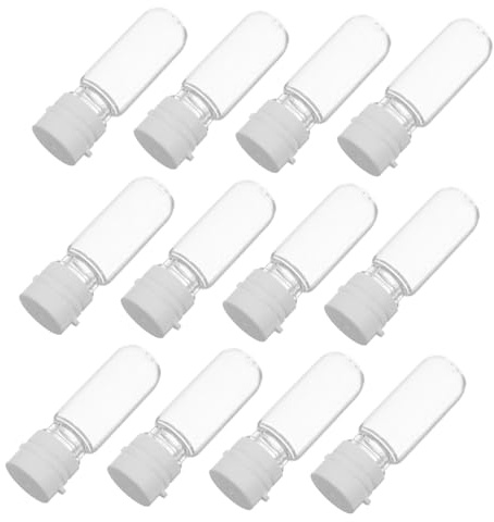TOYZFRIENDY Lot de 20 mini flacons de lotion de voyage en verre transparent avec bouchon en plastique anti-fuite pour lotion, démaquillant et huiles essentielles, réutilisables