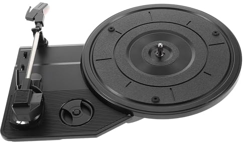 STOBAZA Vintage Plattenspieler mit 200mm Grammophonwerk Integrierte Lautsprecher Verschleißfestes Plattenspieler System für Klaren Vinyl Klang und Ruhiges Hörerlebnis