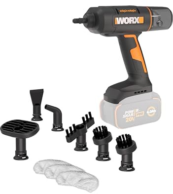 WORX 18V(20V MAX) kabelloser Handdampfreiniger WX770.9, Dampfreiniger für 220°F, tötet Keime, 8-Sekunden-Vorheizung, leichter und tragbarer Dampfreiniger für Zuhause und Auto, ohne Akku & Ladegerät