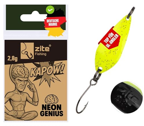 Zite Fishing The Troutforce Spoon Kapow! | Forellen-Spoon 2,8 g| UV-aktive | UL & Light Spinnköder | Kompakter Tiefenläufer mit druckvollem Lauf