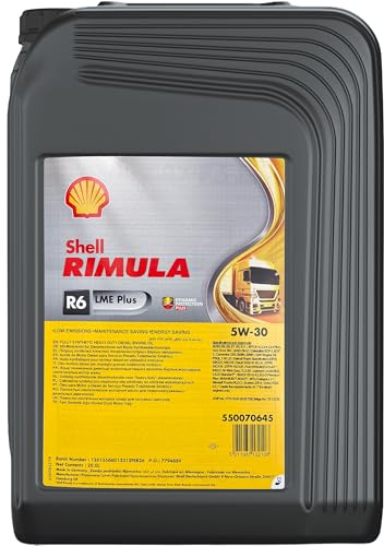 Shell Rimula R6 LME Plus 5W-30 (Hochleistungs-Motorenöl für Nutzfahrzeuge), 20 L