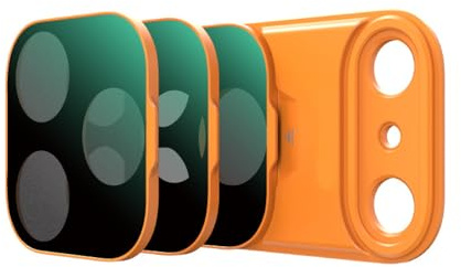Set di filtri magnetici per iPhone 17 Pro/Max, CPL/Black Mist 1/4/filtri UV in vetro ottico, anti-impronte, portatili, per obiettivo della fotocamera (per iPhone 17 Pro Max Orange)