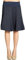 Caspar Damen Midi Sommer Leinenrock Knielang Sommerrock mit Stretch Bund - RO014, Farbe:dunkelblau, Mode Größe:S-M