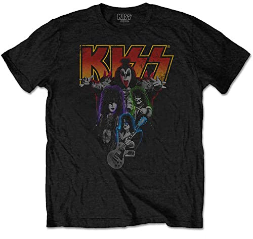 Rockoff Trade Men's Kiss Neon Band T - Shirt, Black (Black Black), Large