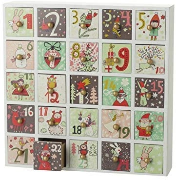Wiederverwendbar Kinder Holz Weihnachten Adventskalender mit Schubladen Einzigartige Ausgefallenes